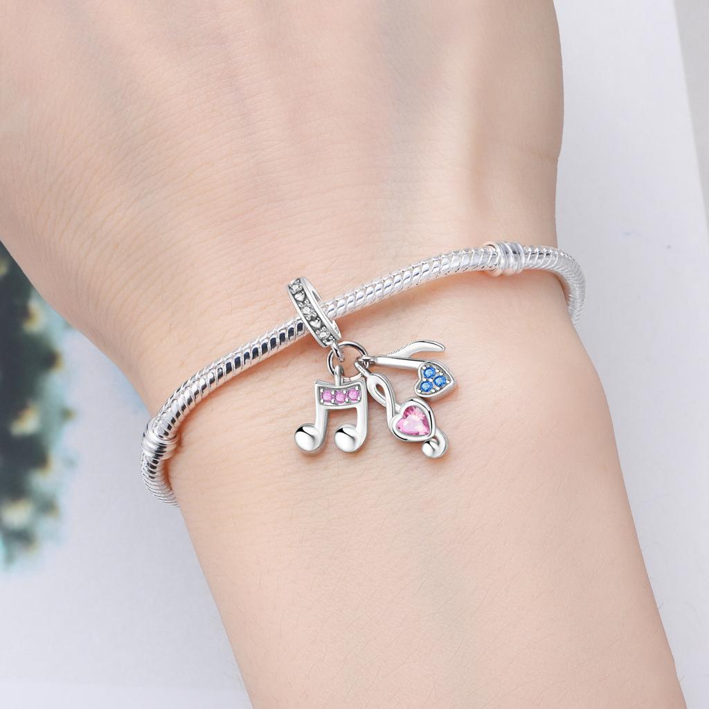 Copper Colorful Note Interest Beads Original Pendants Bracelet Charm Jewelry Party Diy Trendy Gifts