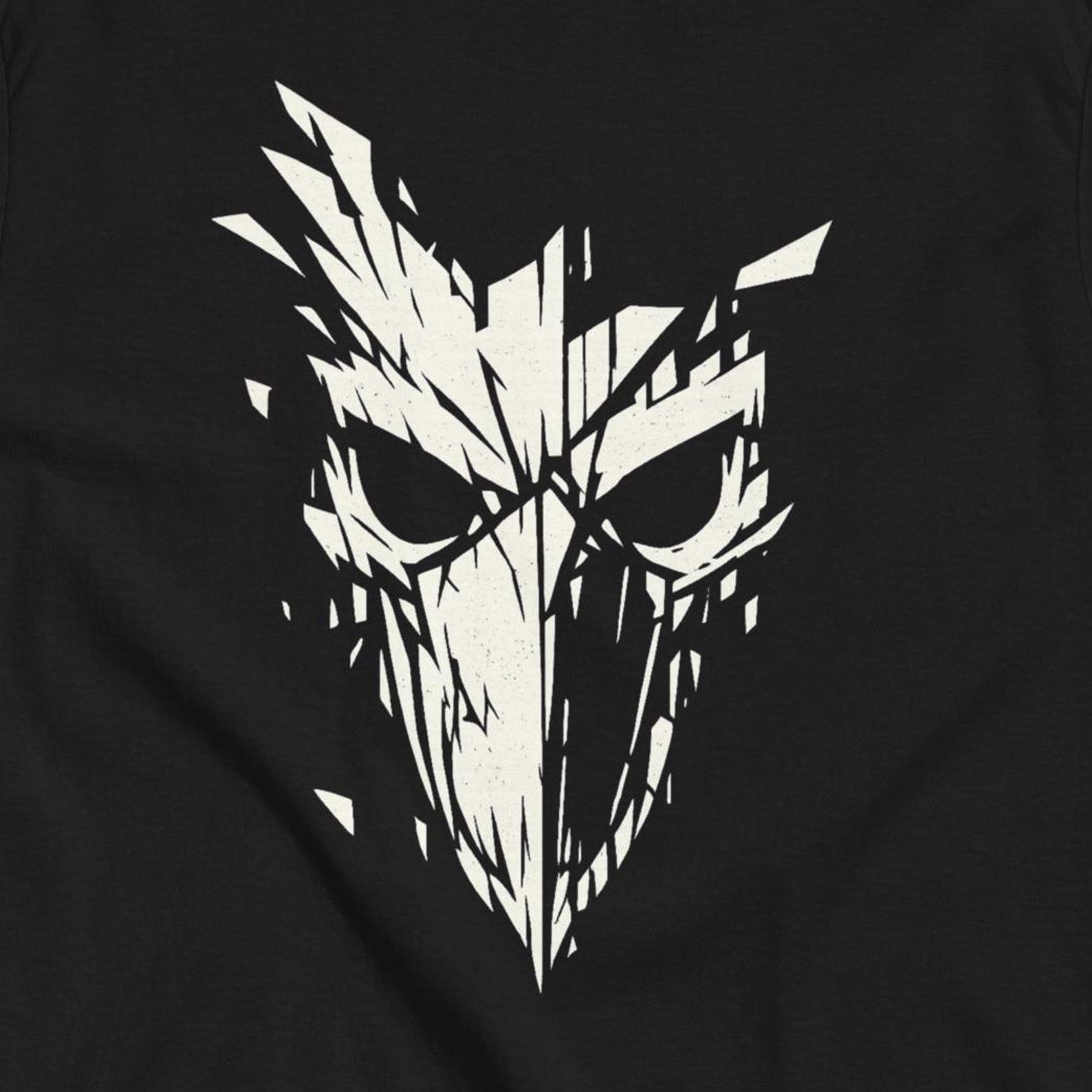 Cyberpunk Skull Mask T-Shirt, Tribal Dystopian Streetwear Tee 4XL