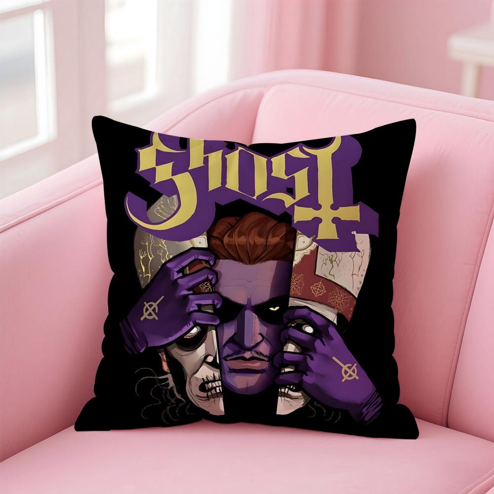 Band G-Ghost Cushion Cover Comfortable Reversible Pillow Cover Ideal for Car Sofa Bedroom & Beyond