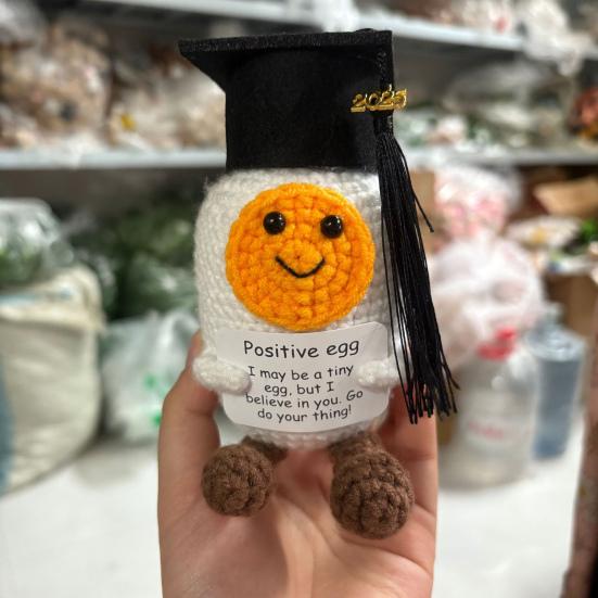 2025 Graduation Crochet Doll Handmade Pickle Vegetables with Graduation Cap Positive Crocheted Animals Keepsake Grad Gifts for Him Her