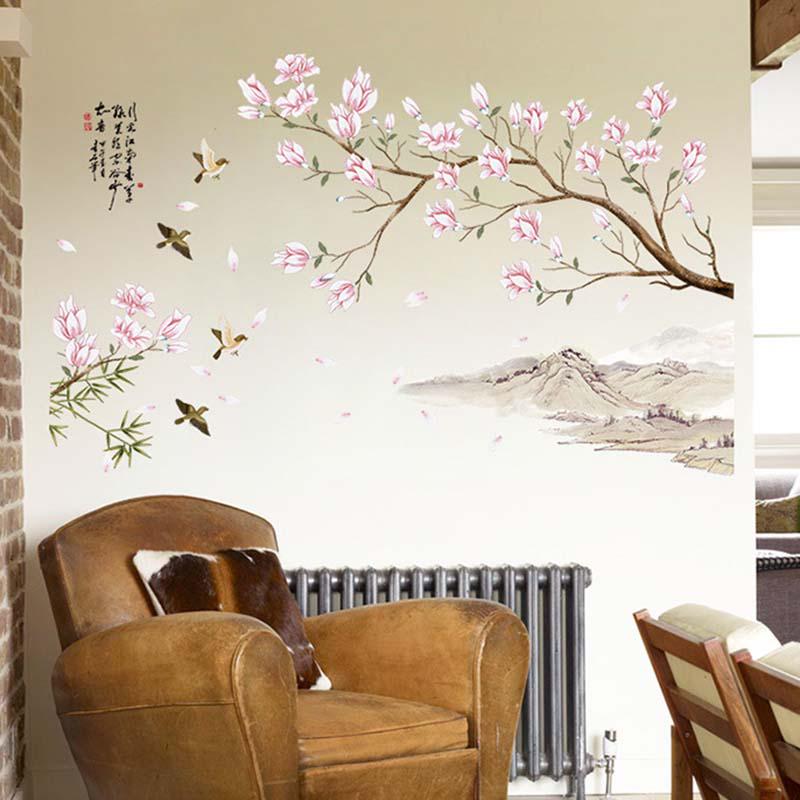 

Chinese Style PVC Wall Sticker for Living Room & Bedroom Decoration Non Fading & Environmental Friendly 115x75cm China Mainland
