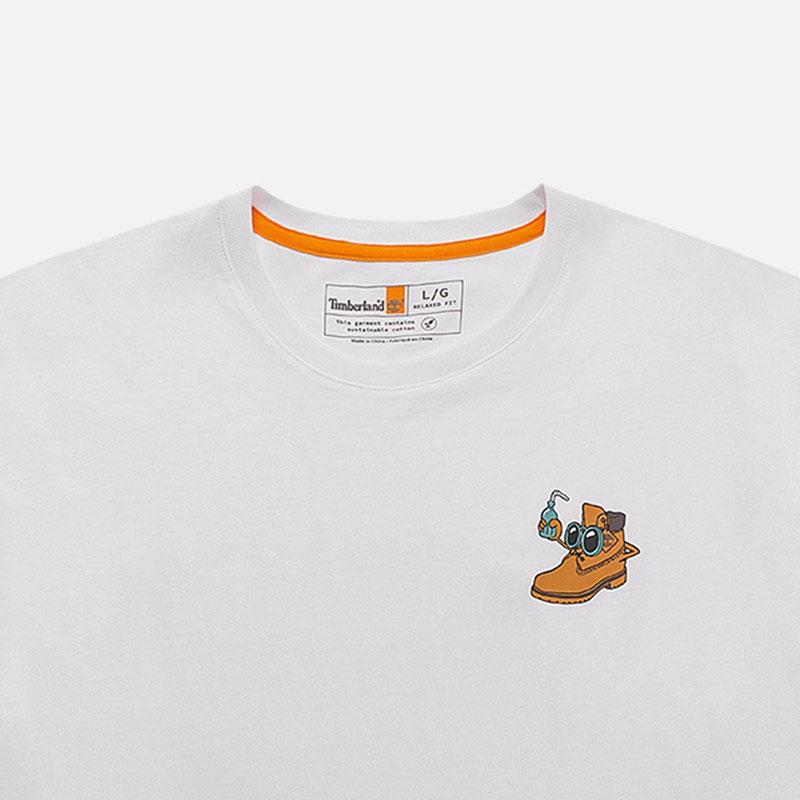 Timberland Cartoon Print Round Neck Casual Short Sleeve T-Shirt Men T-Shirts White A6CN6-100