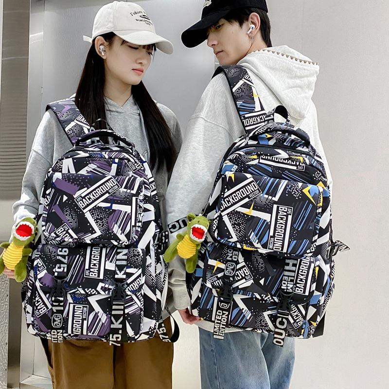 Fashion backpack New large-capacity backpack Middle school schoolbag Trend backpack student schoolbag