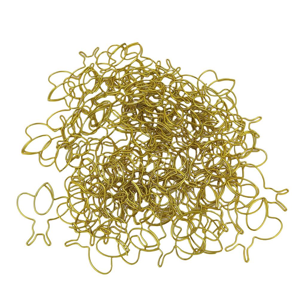 80Pcs Cartoon Bee Paper Clips Cute Shaped Fun Bookmarks with Transparent Box School Supplies Gold