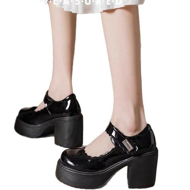 CM Mary Jane shoes new spring Japanese jk small leather shoes waterproof platform thick-soled thick high-heeled single shoes
