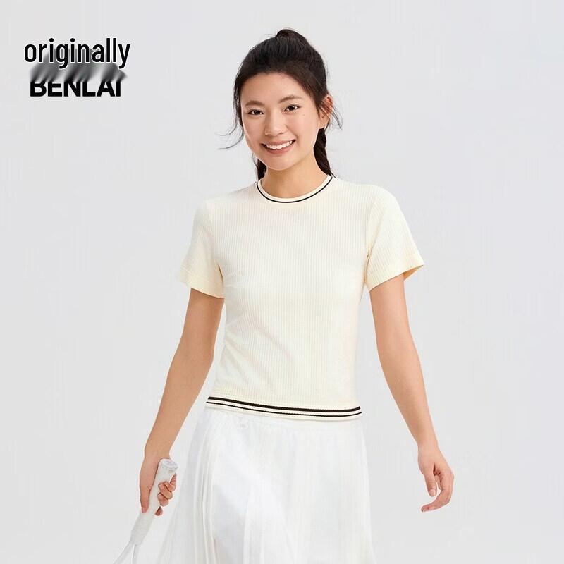 BENLAI Women s Color-Block Round Neck Slim-Fit Sport T-Shirt S