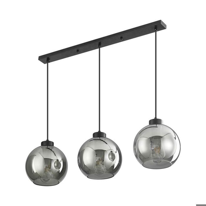 Suspension décorative 3xE27 23W – Verre fumé