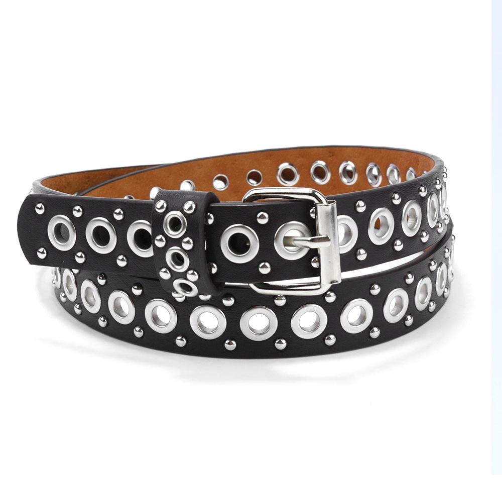 Hollow Belt Women'S Decorative Jeans Belt Punk Simple Blue Pin Buckle Belt