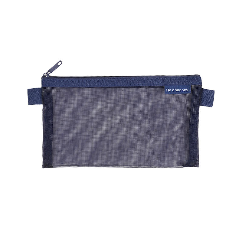 Simple Transparent Mesh Office Student Pencil Cases Nylon School Supplies Pen Box