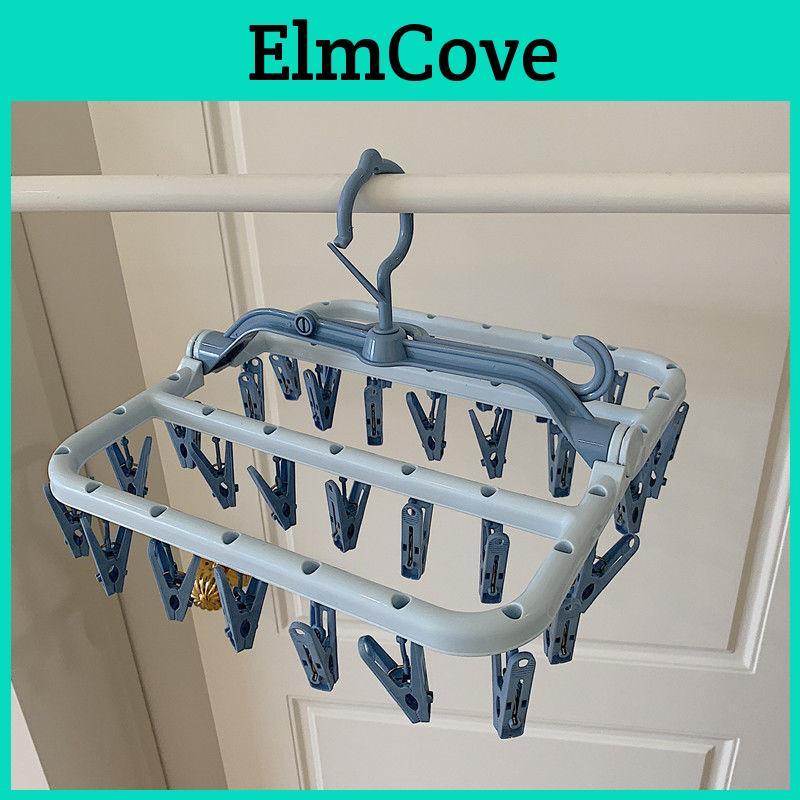 Rack Sock Clips 32 Rotatable Folding Clothes Rack Windproof Socks Underwear Drying Rack Household Adults Storage Laundry Rack