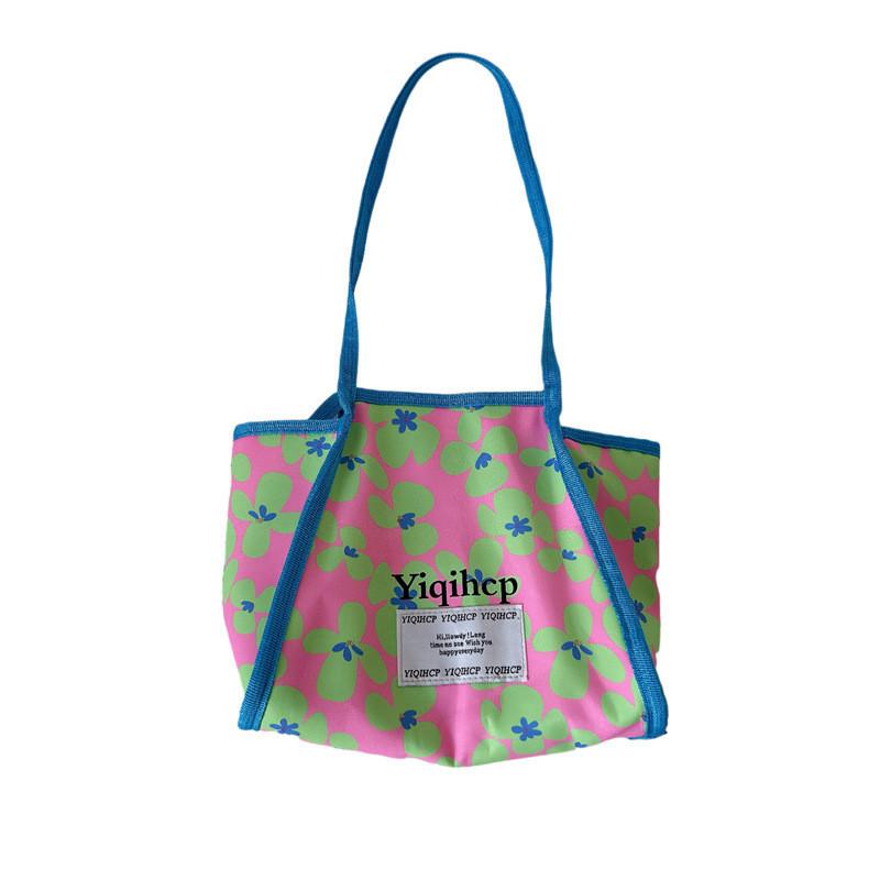 

Adorable Multi-colored Floral Print Canvas Crossbody Bag For Boys And Girls Blue Trim