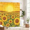 Lebendiger Sonnenblumen- & Themen-bedruckter Polyester-Duschvorhang - Charmante Badezimmerdekoration mit niedlichen Bienen-, Gänseblümchen- & Schmetterlingsdesigns