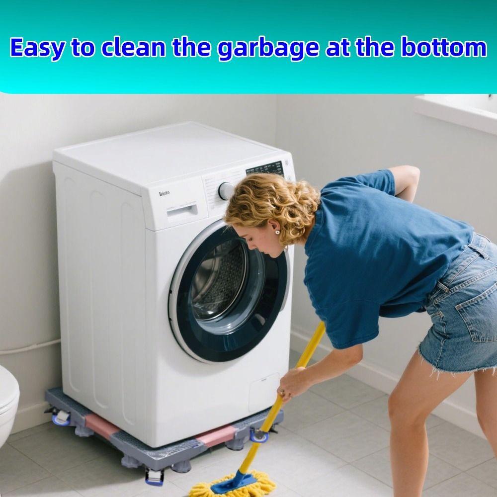 4 Locking Wheels Washer Stand with 4 Strong Feet Strong Feet Supports Mini Fridge Holder Universal