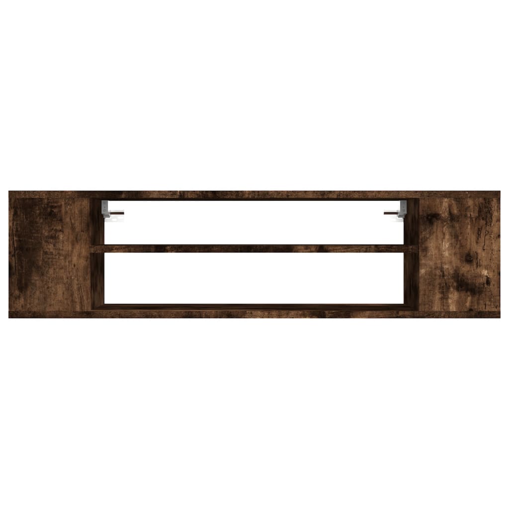 Wall Mounted TV Cabinet Smoked Oak Finish 100 X 30 X 26.5 Cm Particleboard