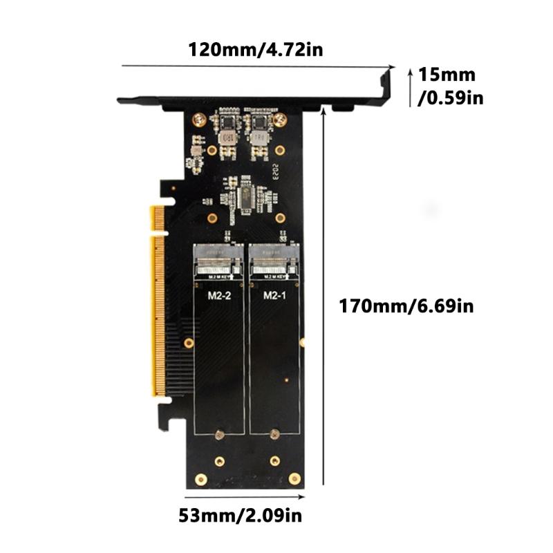 4 M.2 NVMe SSDs Expansion Adapter For PCIe 5.0 X16 Support Up To 4 Drive Large Storage Capacity And RAIDs Management