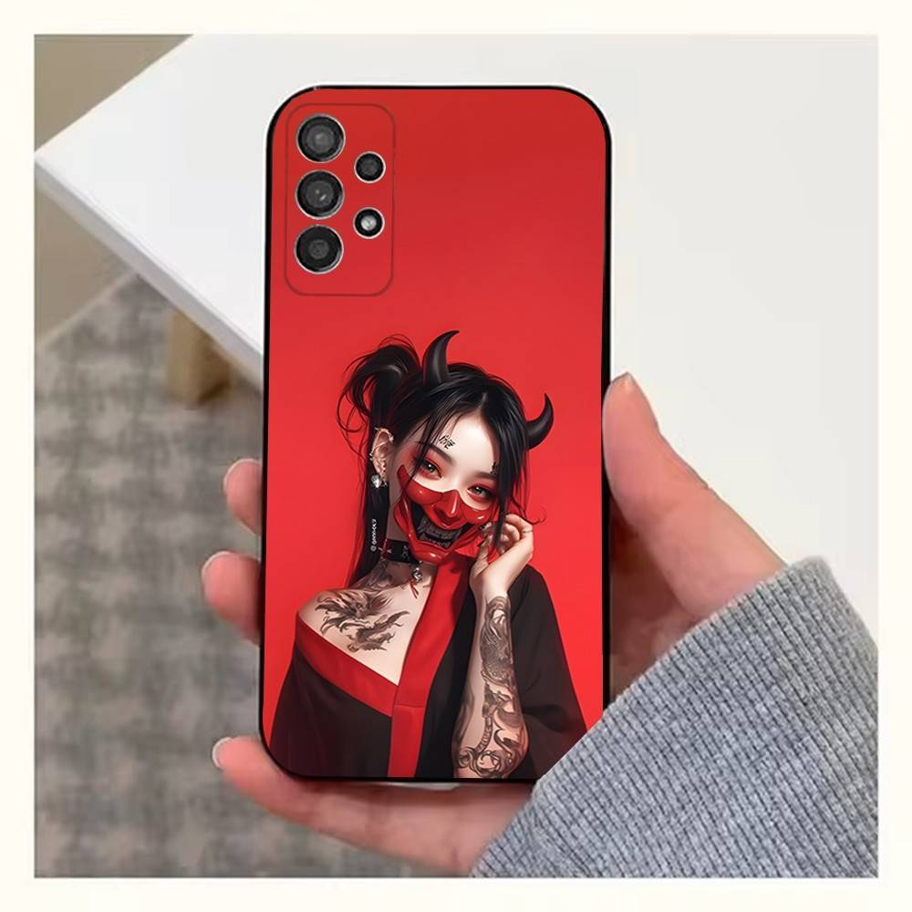 Painting Art Warrior Woman Phone For Samsung S25,S10,S20,S10,S21,S9,S24,S23,Ultra,FE,Plus,Lite,Soft Silicone Black Cover