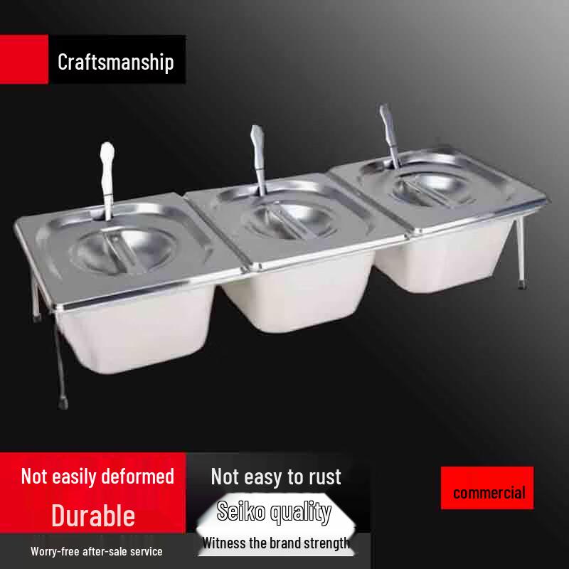 Sule Commercial 3-Compartment Hot Pot Condiment Station