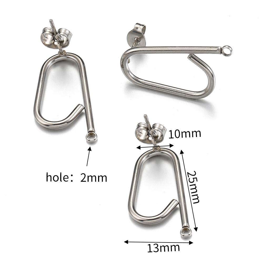 Kein Verblassen 10 Stück Edelstahl Leere Ohrstecker Basis Pins Mit Ohrstecker Ohrrücken für Schmuckherstellung DIY Zubehör
