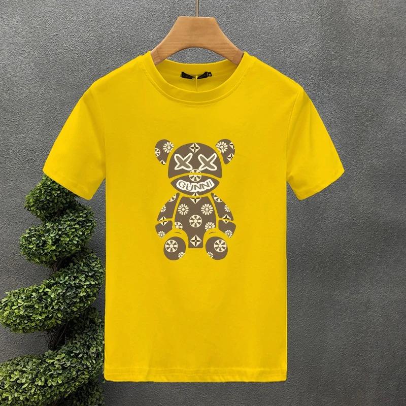 New Design High Quality Luxury Brand Bear Printing_ Cotton Printed Unisex's T-Shirt Fashion Trendy Brand Unisex's Couple Top T-Shirt