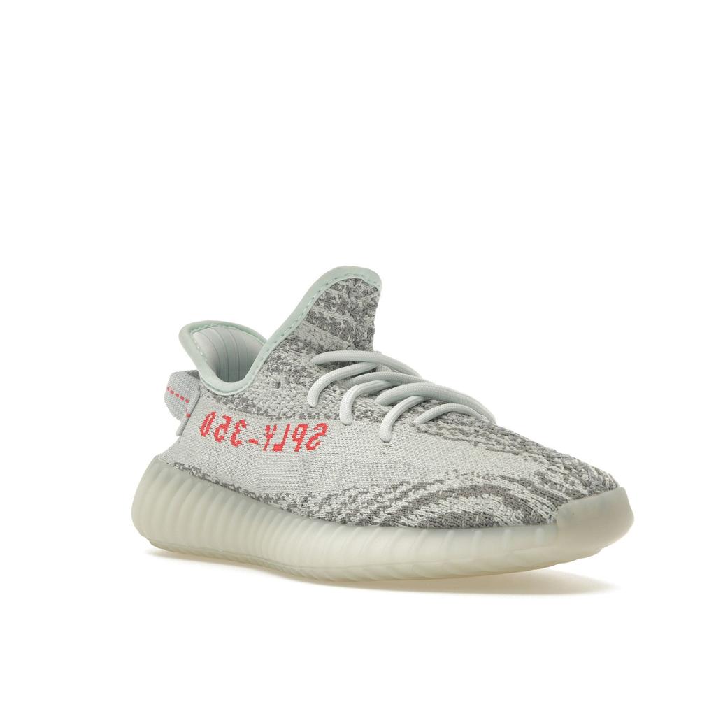 adidas Yeezy Boost 350 V2 Blue Tint 2017 Unisex-Sneaker Grau-Drei Hochauflösendes-Rot B37571