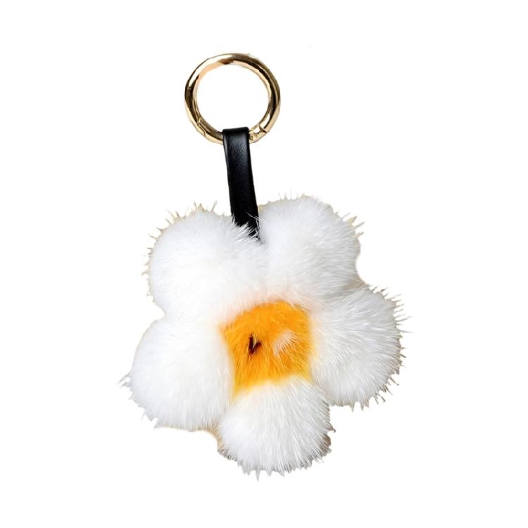 

Bag Charm,Lovely Keychain for Handbags,Backpacks Purses Decors Bag Accessories Plush Flower Key Charm 1