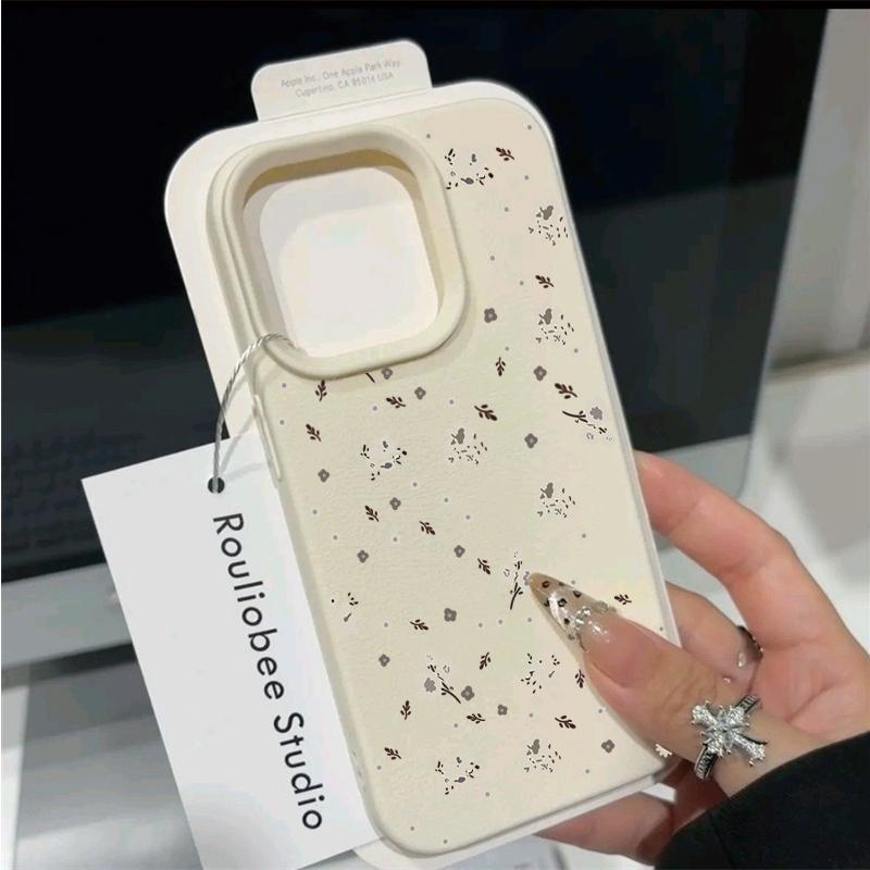 Phone Case For Samsung Galaxy S26 S25 Ultra Edge S24 S23 Plus S22 S21 S20 FE Small Floral Silicone Leather PU Shockproof Cases