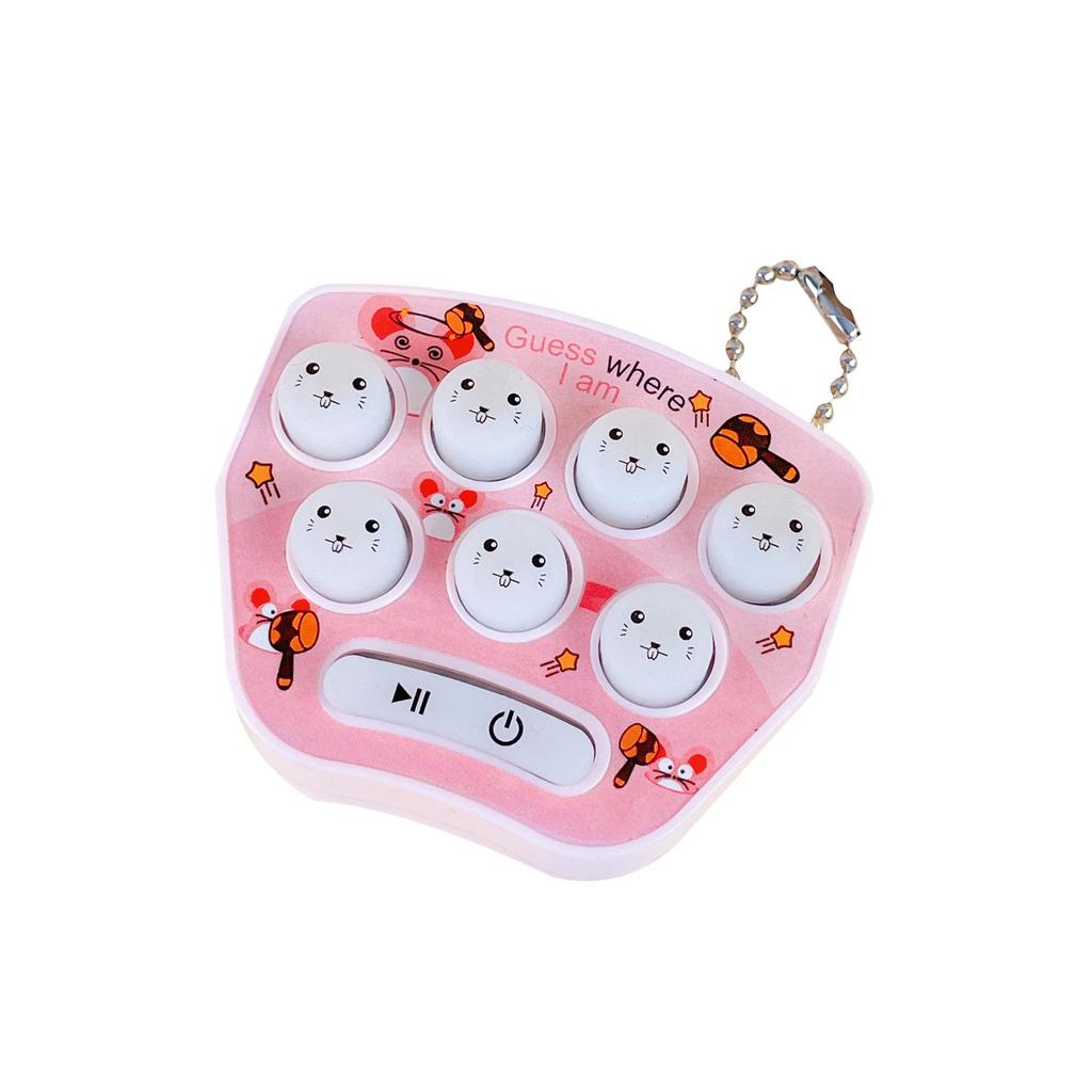 Mini Cartoon Whack-a-Mole Handheld Game Keychain - Fun Puzzle Toy for Students