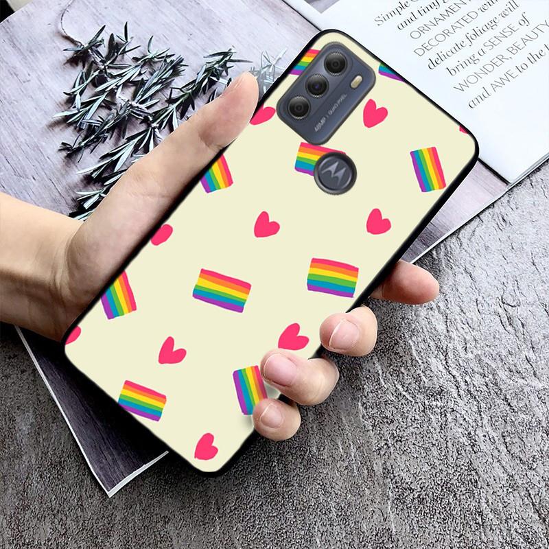 Schwule LGBT Regenbogen Handyhülle für Motorola Moto E7 Plus E32 E20 E40 Edge 20 Lite G22 G52 G20 G30 G100 G60 G50 G10 G Pure G Stylus