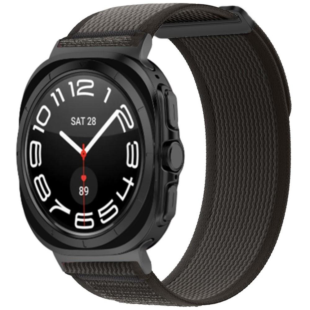 Nylon Strap for Samsung Galaxy Watch Ultra 2/1, Black/Orange