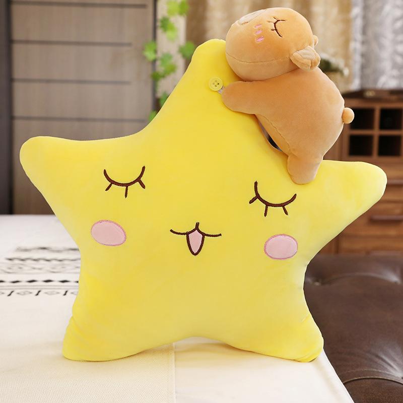 Creative Moon Star Pillow Plush Toy Bear Pig Rabbit Animal Doll Ragdoll Birthday Gift