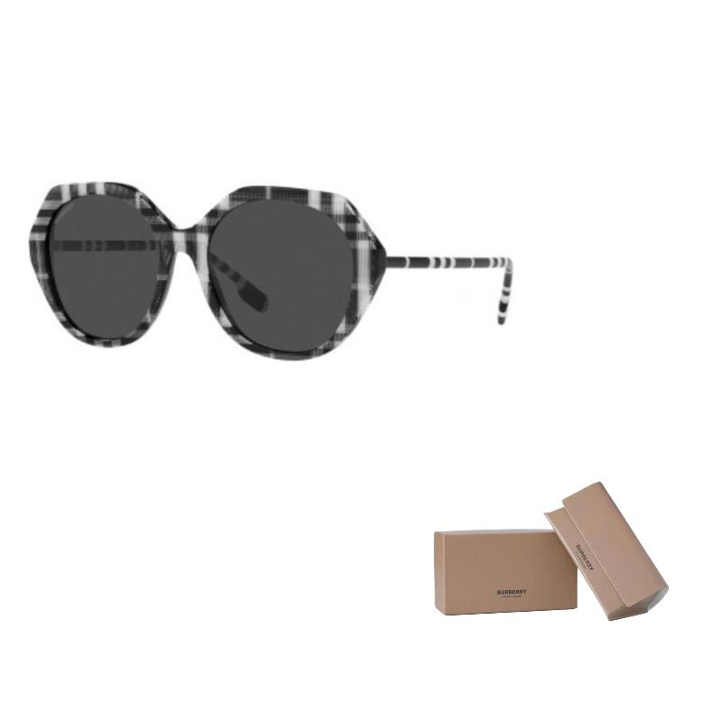 

Burberry Lenses Logo Plastic Irregular Sunglasses Women s Black 55 чёрный