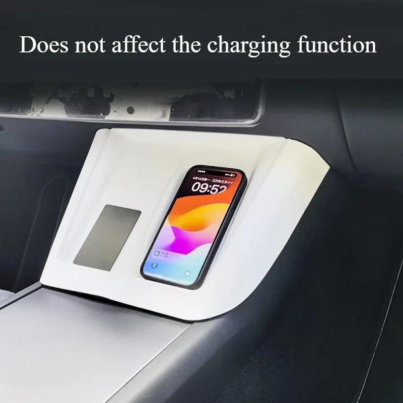 For Tesla Model Y Juniper/Launch 2025 Anti-skid Pad Wireless Charging Pad Car Phone Non-slip Charger Mat Protective Pads Parts