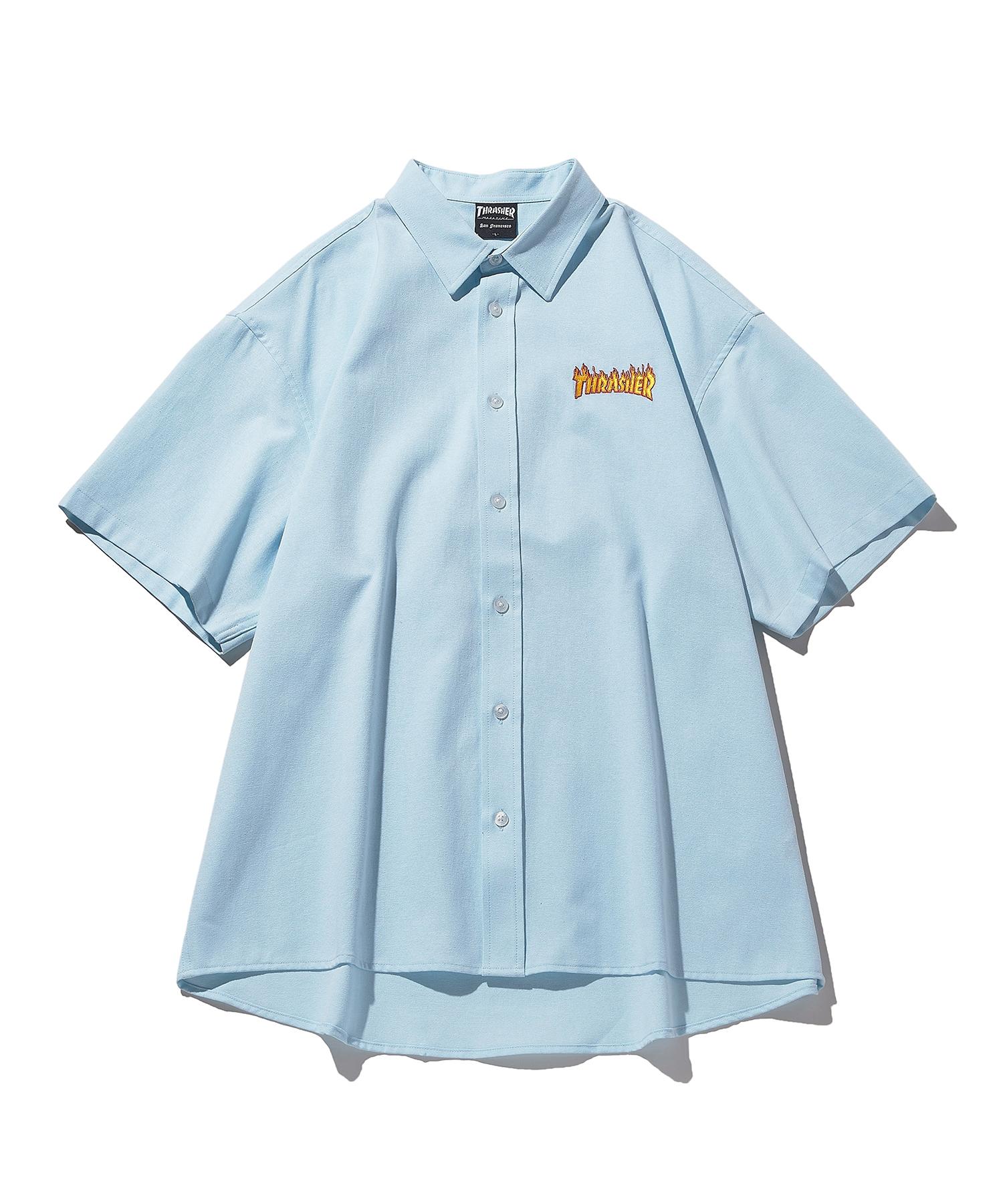 Treasure Flame Oxford Half Shirt Light Blue L