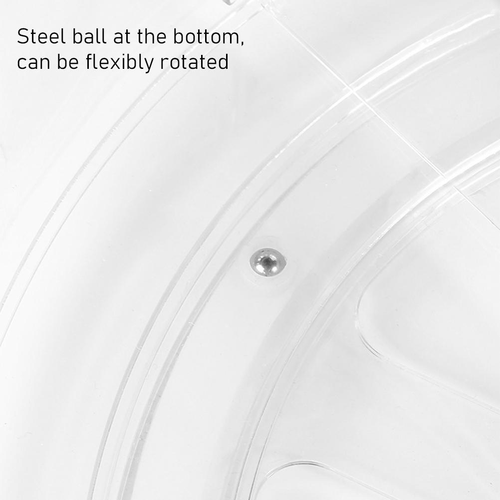 360 Rotating Clear PET Storage Tray Desktop Organizer Fruit Plate Kitchen Spice Rack
