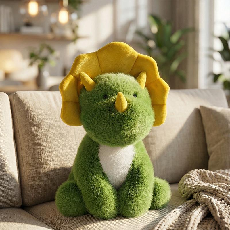 Triceratops Plush Toy - Cute Dinosaur Pillow for Kids' Sleep & Hugging, Perfect Birthday Gift
