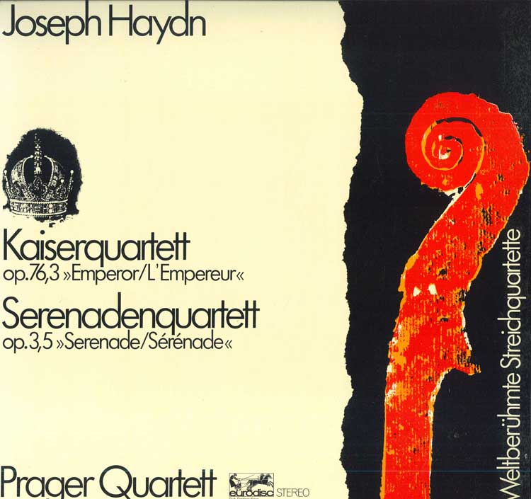 

LP Record JOSEPH HAYDN PRAGER QUARTETT Kaiserquartett Serenadenquartett 61213 EURODISC Non Japan Classical Used