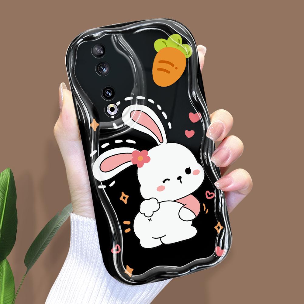 

Милый мультяшный узор, кремовая текстура, мягкий силиконовый чехол с волнистыми краями, чехол для телефона для Huawei Honor Infinix Tecno iPhone iPhone SE 2020 чёрный