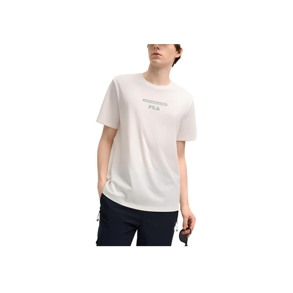 New FILA T Shirts Men's Cloud White F11M519104FWT