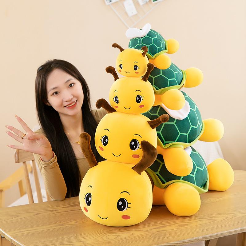 Cute Turtle Honey Plush Toy Bee Little Turtle Doll Children Rag Doll Pillow Best Friend Birthday Gift