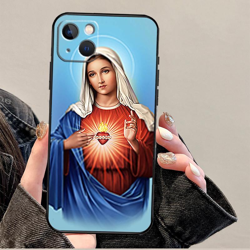 

Mother Virgin Mary Phone Case For iPhone 17 Pro Max 14 13 12 11 15 16 Pro Max mini 15 Plus 16e 17 Air Cover iPhone 12 Pro