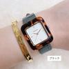 [Follow] Watch Kalanchoe Square Acetic Bezel Watch H05022A-1 BK Women's Black