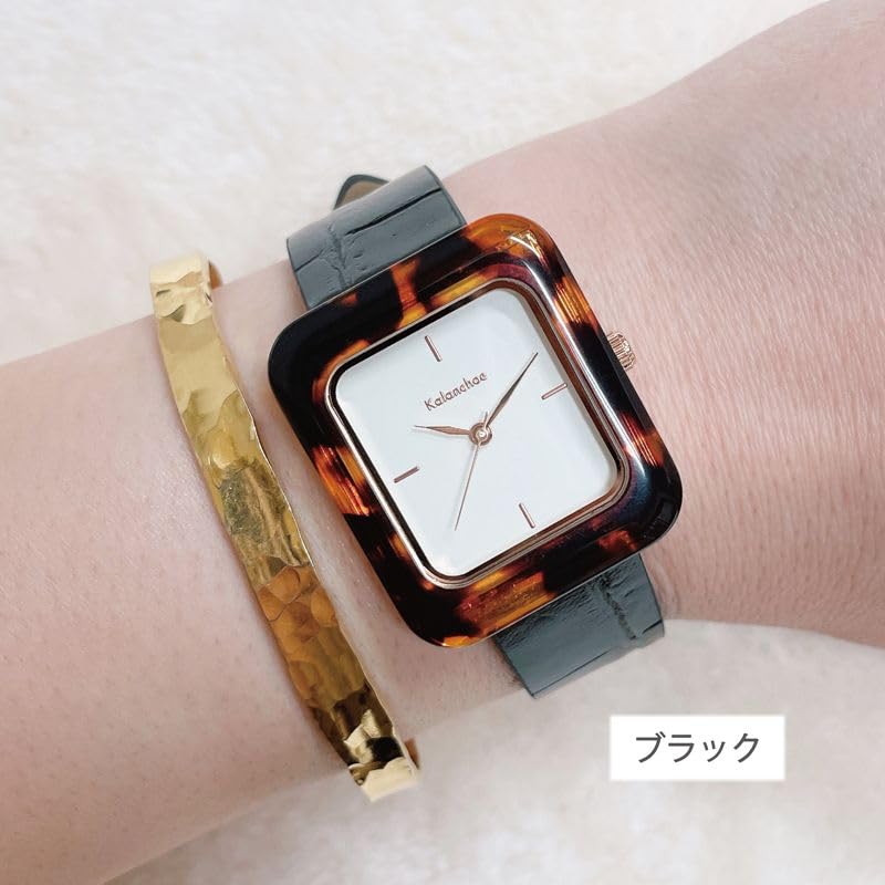 [Sledovat] Hodinky Kalanchoe Square Acetic Bezel H05022A-1 BK Dámské Černé
