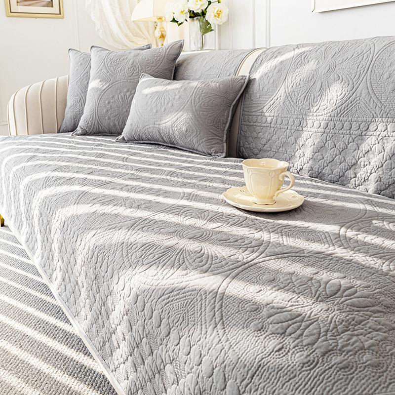 Washed Cotton Sofa Cushion Universal In All Seasons  New Seat Cushion Light Luxury High-End Non-Slip Leather Cover Fabric Cover