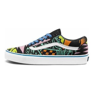 Old Skool Series Retro Casual Graffiti Low-Top Skate Shoes Unisex Sneakers Black Multicolor VN0A5AO9452
