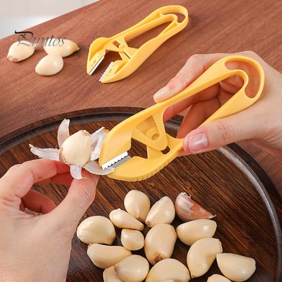 Garlic Peeler Stainless Steel Vegetable Peeler Manual Garlic Peeling Tool with Hanging Hole Kitchen Utensil for Quick Skin Removal