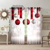 2Pcs Christmas Theme Window Curtain Digital Printed Window Drape For Festive Home Decor Rod Pocket Design For Easy