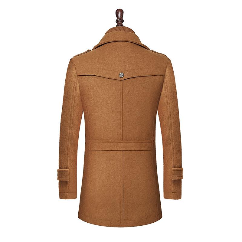 Autumn and Winter Men's Business Woolen Coat Fashion Double Collar Standard Woolen Coat Men's Coat