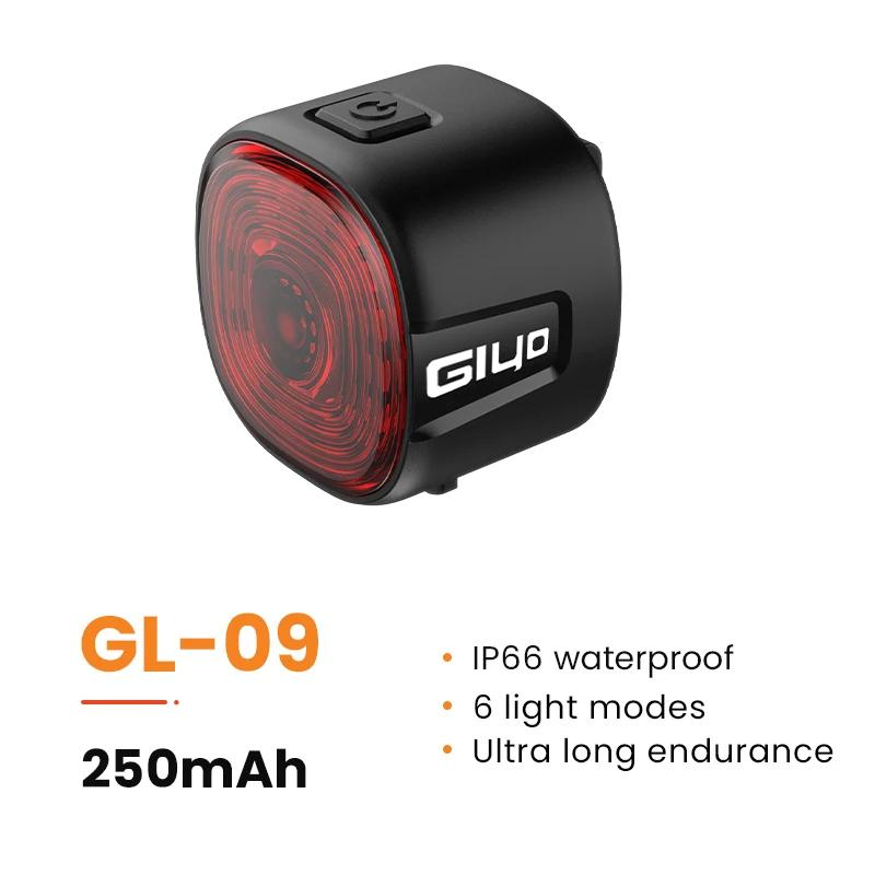 GlYO Bicycle Tail Light - Smart with Auto Brake Sensing / Non-Smart Option - IP66 Waterproof USB Rechargeable for MTB/Road Bike