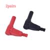 New 1pair 4mm Male Right Angle Insulation Wire Solder Type DIY Banana Plug Connector