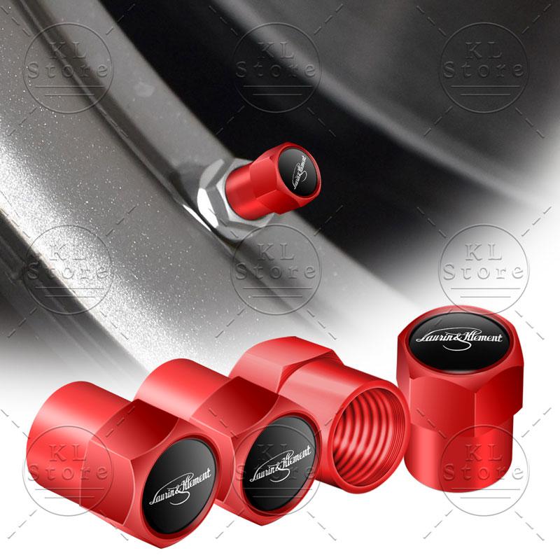 4pz Laurin & Klement Logo Tappini Valvole Aria Pneumatici Ruote Auto Copertura Antipolvere Decorazione Per Skoda Kamiq Fabia Yaris Kodiaq Octavia